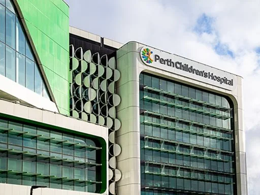The Perth Children's Hospital from the outside. 