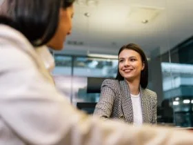 Young staff at work in a meeting.
