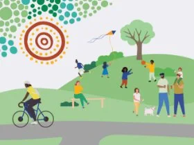 Strategy cover graphic of people being active in the park.