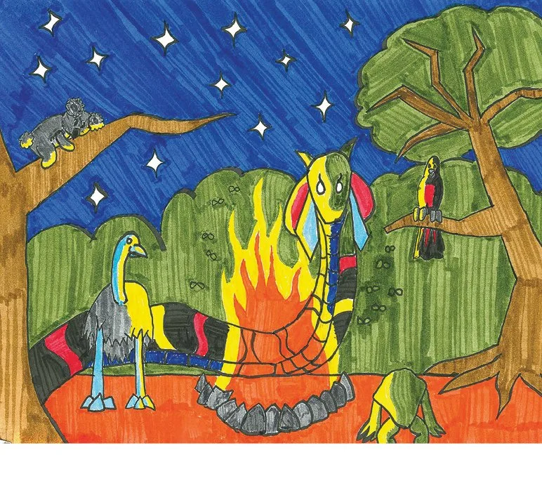 'Animal Congregation - Rainbow Serpent' by Xavier Cubillo