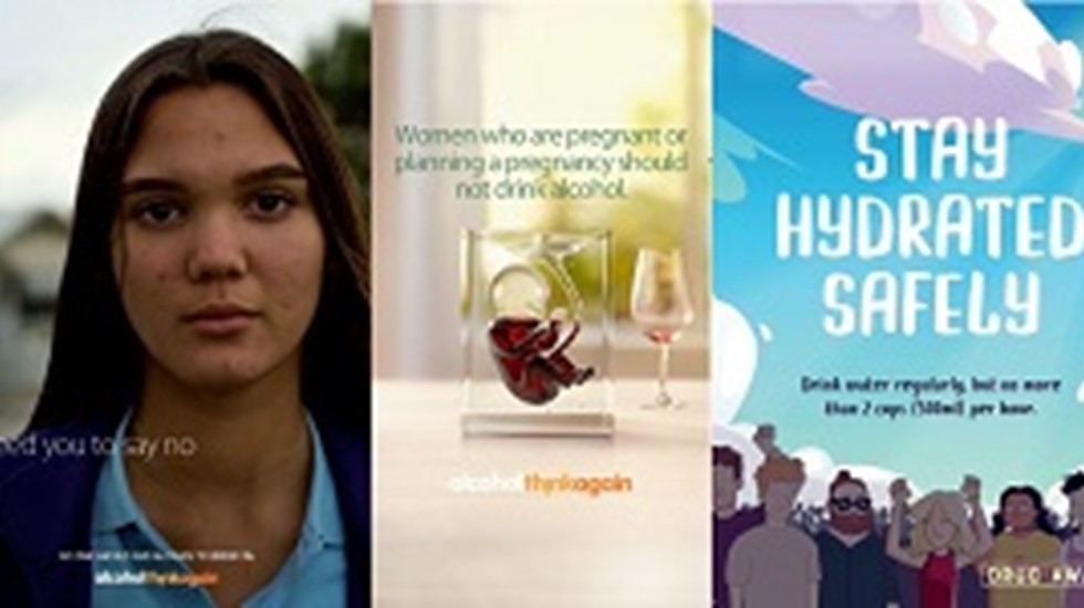 Three images from the Mental Health Commission's award winning campaigns