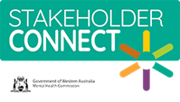 Text reads Stakeholder Connect, with Mental Health Commission logo