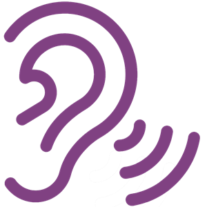 Icon for national relay service - shows image of an ear