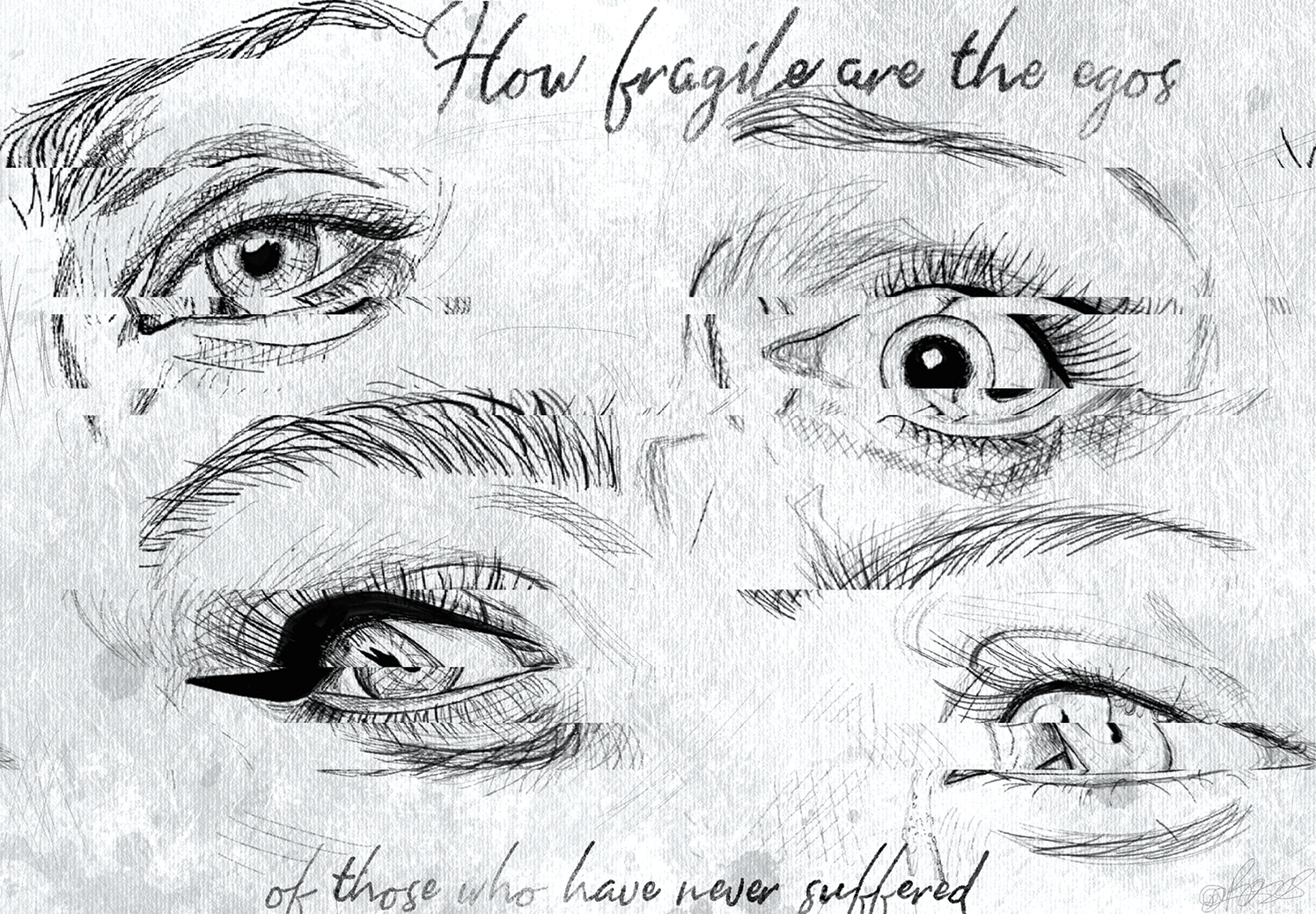 pencil sketches of human eyes
