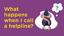 Text graphic reads: What happens when I call a helpline?