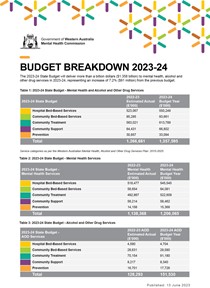 Image of the budget breakdown document